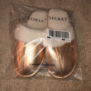 Victoria’s Secret rose gold slippers
